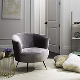 Safavieh Home Collection Arlette Retro Glam Grey Velvet Accent Chair