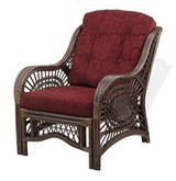 Malibu Lounge Armchair Natural Rattan Wicker Design with Dark Brown Cushion, Dark Brown Malibu Lounge Armchair Natural Rattan Wicker Design with Dark Brown Cushion, Dark Brown
