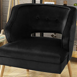 Christopher Knight Home Mariposa Mid-Century Velvet Accent Chair, Black / Natural