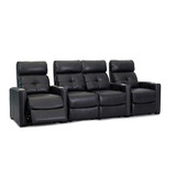 Octane Seating Cloud XS850 Home Theater Chairs - Black Bonded Leather - Manual Recline - Row 4 Seats with Center Loveseat - Space Saving Design Octane Seating Cloud XS850 Home Theater Chairs - Black Bonded Leather - Manual Recline - Row 4 Seats with Center Loveseat - Space Saving Design