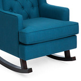 Best Choice Products Tufted Upholstered Wingback Rocking Accent Chair, Living Room, Bedroom w/Wood Frame - Blue Teal Best Choice Products Tufted Upholstered Wingback Rocking Accent Chair, Living Room, Bedroom w/Wood Frame - Blue Teal