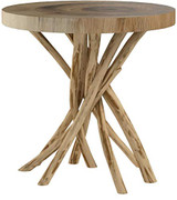 East at Main Mara Brown Round Teak Accent Table, (22x22x22)