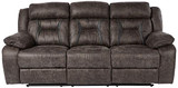 Homelegance Oliver 86" Microfiber Double Reclining Sofa (Manual), Dark Brown