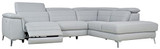 Homelegance 113" x 85" Leather Reclining Sectional Sofa, Gray