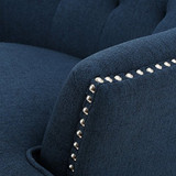 Christopher Knight Home CKH Diamond Tufted Fabric Club Chair, Dark Blue