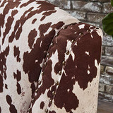 Christopher Knight Home Elysabeth Studded Velvet Club Chair, Milk Cow / Dark Brown