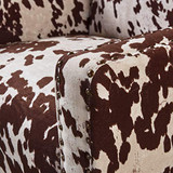 Christopher Knight Home Elysabeth Studded Velvet Club Chair, Milk Cow / Dark Brown