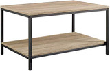 Home Square 4 Piece Living Room Set with Accent Chest Storage TV Stand, Coffee Table, and Set of 2 End Tables in Charter Oak