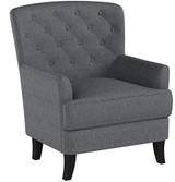 Christopher Knight Home Anikki Tufted Fabric Club Chair, Charcoal / Dark Brown
