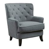 Christopher Knight Home Anikki Tufted Fabric Club Chair, Charcoal / Dark Brown
