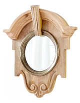 Natural 34.25 x 29.75 Mahogany Specialty Wood Frame Mirror Made in India - Style: 7646052