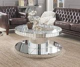 ACME Coffee Table, Mirrored and Faux Stones