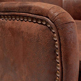 Christopher Knight Home Lorenzo Fabric Studded Club Chair, Brown