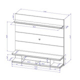 Manhattan Comfort Utopia Entertainment Center, Off-White/Maple Cream