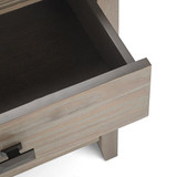 Simpli Home Artisan SOLID WOOD 24 inch Wide Contemporary Bedside Nightstand Table in Distressed Grey