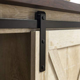 Home Accent Furnishings New 58 Inch Sliding Barn Door Television Stand - White Oak Finish with Dark Top