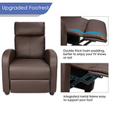 Homall Single Recliner Chair Padded Seat PU Leather Living Room Sofa Recliner Modern Recliner Seat Club Chair Home Theater Seating (Brown)