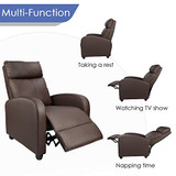 Homall Single Recliner Chair Padded Seat PU Leather Living Room Sofa Recliner Modern Recliner Seat Club Chair Home Theater Seating (Brown)