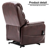 Irene House Dual Motor Lift Chair Recliners for Elderly Infinite Position Dual Power Recliner Up to 300 LBS Soft Leather Electric Power Lift Recliner Chair Sofa with Side Pocket (Red Brown Leather)