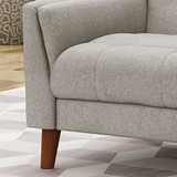 Christopher Knight Home Evelyn Mid Century Modern Fabric Arm Chair, Beige, Walnut