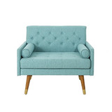 Christopher Knight Home Nour Fabric Mid-Century Modern Club Chair, Blue, Natural