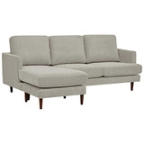 Amazon Brand – Rivet Goodwin Modern Sectional Sofa, 88.6"W, Light Grey