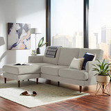 Amazon Brand – Rivet Goodwin Modern Sectional Sofa, 88.6"W, Light Grey