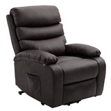 Homegear PU Leather Power Lift Electric Recliner Chair with Massage, Heat and Vibration with Remote Brown