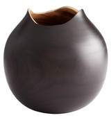 Black Sombra 9.5 Inch Tall Wood Vase - Style: 7667260 Black Sombra 9.5 Inch Tall Wood Vase - Style: 7667260