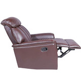 Merax Recliner Ergonomic Adjustable Recliner Sofa Chair with PU Leather (Brown)