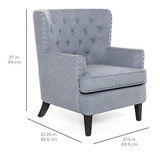 Best Choice Products Polyester Tufted Modern Wingback Accent Chair Furniture for Home, Living Room, Office w/Nailhead Trim, Espresso-Finished Wood Legs, Blue Gray Best Choice Products Polyester Tufted Modern Wingback Accent Chair Furniture for Home, Living Room, Office w/Nailhead Trim, Espresso-Finished Wood Legs, Blue Gray