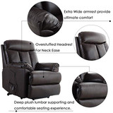 Power Lift Chair Electric Recliner PU Leather Lift Recliner Chair Heavy Duty Steel Reclining Mechanism