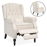 Best Choice Products Tufted Upholstered Wingback Push Back Recliner Armchair for Living Room, Bedroom, Home Theater Seating w/Padded Seat and Backrest, Nailhead Trim, Wooden Legs, Beige Best Choice Products Tufted Upholstered Wingback Push Back Recliner Armchair for Living Room, Bedroom, Home Theater Seating w/Padded Seat and Backrest, Nailhead Trim, Wooden Legs, Beige
