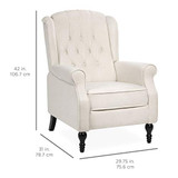 Best Choice Products Tufted Upholstered Wingback Push Back Recliner Armchair for Living Room, Bedroom, Home Theater Seating w/Padded Seat and Backrest, Nailhead Trim, Wooden Legs, Beige Best Choice Products Tufted Upholstered Wingback Push Back Recliner Armchair for Living Room, Bedroom, Home Theater Seating w/Padded Seat and Backrest, Nailhead Trim, Wooden Legs, Beige