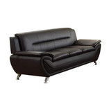Kingway Furniture Ashely Faux Leather Living Room Sofa -Black