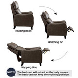 ANJ Push Back Recliner Chair, Microfiber Home Single Sofa for Living Room (Smoky Grey)