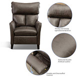 ANJ Push Back Recliner Chair, Microfiber Home Single Sofa for Living Room (Smoky Grey)