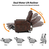 Mecor Lift Chair Recliners,Lift Chair for Elderly,Reclining Lift Chairs with Dual Motor,Pu Leather Sleeper Recliner Chair with Massage/Heat/Vibration/Remote Control for Living Room (Espresso)