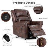 Mecor Lift Chair Recliners,Lift Chair for Elderly,Reclining Lift Chairs with Dual Motor,Pu Leather Sleeper Recliner Chair with Massage/Heat/Vibration/Remote Control for Living Room (Espresso)