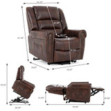 Mecor Lift Chair Recliners,Lift Chair for Elderly,Reclining Lift Chairs with Dual Motor,Pu Leather Sleeper Recliner Chair with Massage/Heat/Vibration/Remote Control for Living Room (Espresso)
