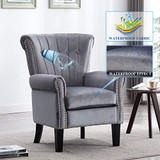 Artechworks Modern Waterproof Accent Chair, Comfy Upholstered Single Sofa Arm Chair for Living Room, Bedroom, Home Office, Small Living Space, Line Stitch Tufted Armchair, Grey Color Artechworks Modern Waterproof Accent Chair, Comfy Upholstered Single Sofa Arm Chair for Living Room, Bedroom, Home Office, Small Living Space, Line Stitch Tufted Armchair, Grey Color