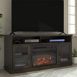 Ameriwood Home Ayden Park Fireplace TV Stand up to 65" in Black Oak