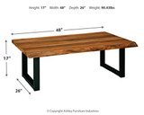 Signature Design by Ashley - Brosward Rectangular Coffee Table, Brown Wood/Black