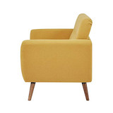GIA Mid Century Sofa, Love Seat, Yellow Linen