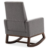 BELLEZE Modern Rocking Chair Upholstered Fabric High Back Armchair Padded Seat for Living Room, Gray