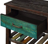 Retro Console Table for Entryway with Drawers and Shelf Living Room Furniture (Multicolor)