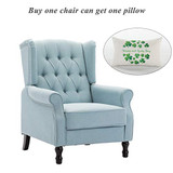 Artechworks Winged Fabric Modern Accent Chair Tufted Arm Club Chair Linen Single Sofa with Wooden Legs Comfy Upholstered for Reading Living Room Bedroom Office,Light Blue Artechworks Winged Fabric Modern Accent Chair Tufted Arm Club Chair Linen Single Sofa with Wooden Legs Comfy Upholstered for Reading Living Room Bedroom Office,Light Blue