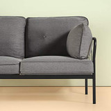 Zinus - Courtney - Steel Framed Loveseat with Upholstered Grey Cushions
