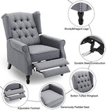 Altrobene Fabric Manual Recliner Chair, Modern Accent Arm Chair with Tufted Wingback for Living Room/Bedroom/Home Office, Grey Altrobene Fabric Manual Recliner Chair, Modern Accent Arm Chair with Tufted Wingback for Living Room/Bedroom/Home Office, Grey