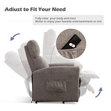 EBELLO Power Lift Chair Assist Recliner for Elderly-Electric Large Lift Recliner Chair with Remote Control, Tall Electric Reclining Sofa, Living Room Home Theater Chair Soft Fabric Lounge, Grey